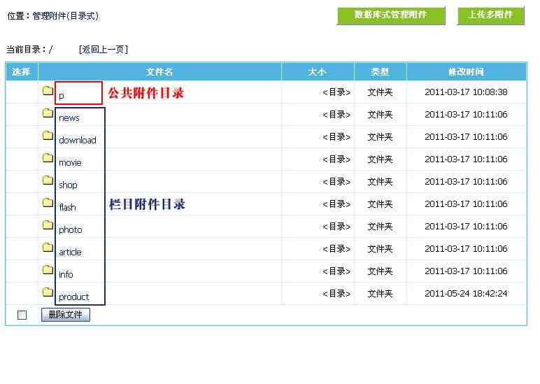 帝国CMS目录式管理附件如何设置 第2张