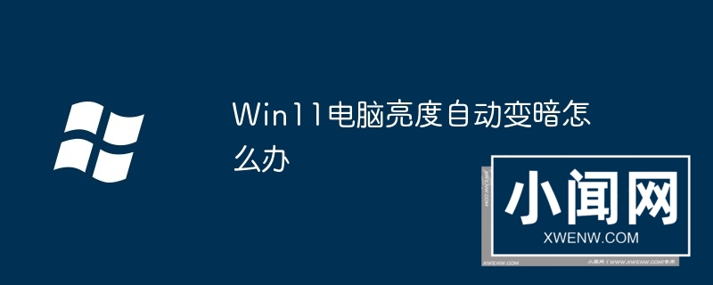 Win11电脑亮度自动变暗怎么办