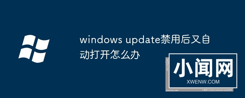 windows update禁用后又自动打开怎么办