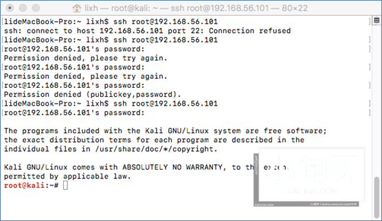 Kali Linux SSH登录故障处理