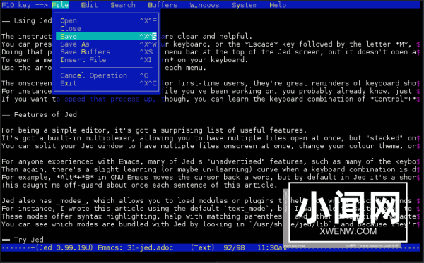 Linux文本编辑器Jed