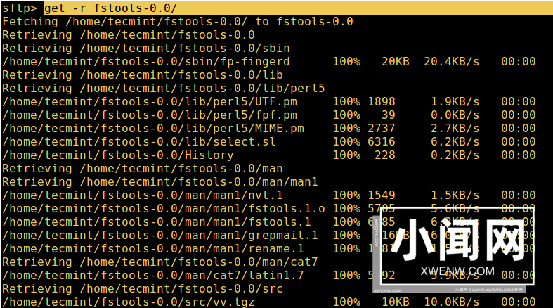 Linux下使用sftp命令进行安全的文件传输