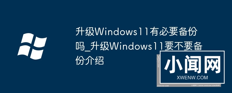 升级Windows11有必要备份吗_升级Windows11要不要备份介绍