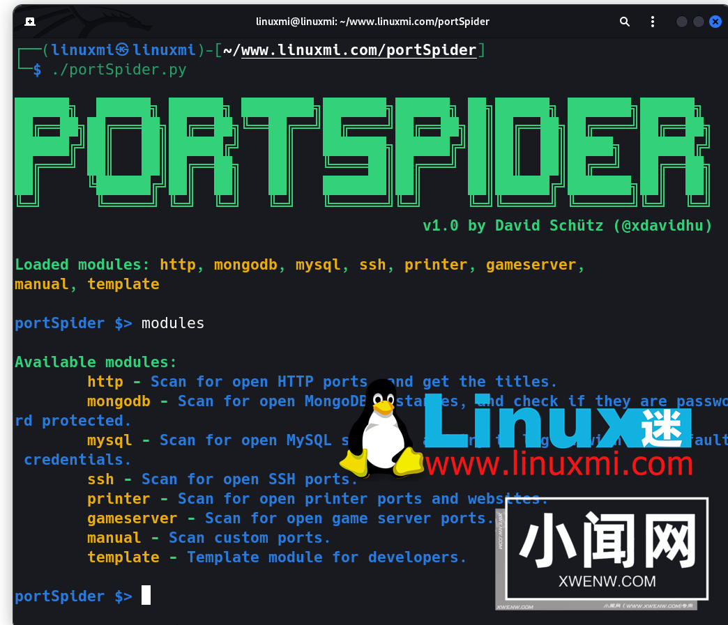 PortSpider – Kali Linux 上高级网络端口扫描仪