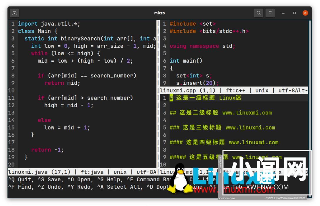 比 Vim 更现代直观的 Linux 文本编辑器