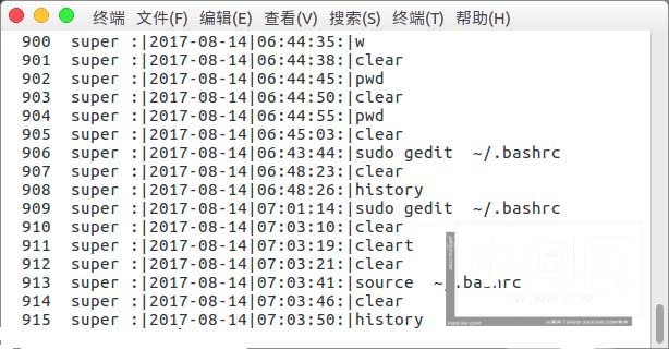 linux怎么在history命令中前面显示日期?