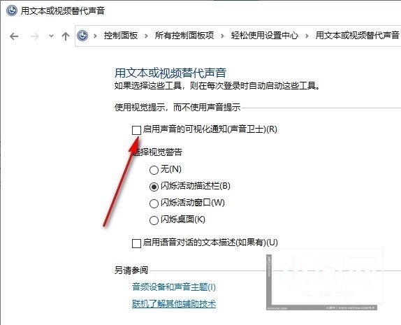 Win10如何启用声音可视化通知 Win10启用声音可视化通知的方法