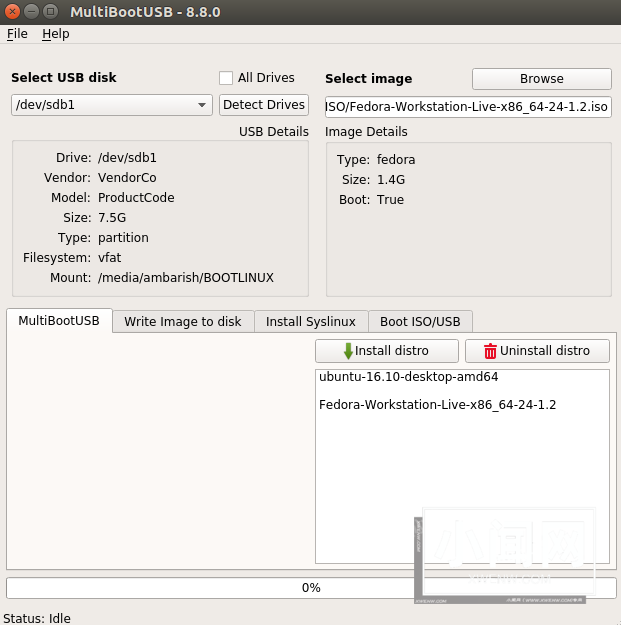 使用 MultiBootUSB 安装多个 Linux 版本