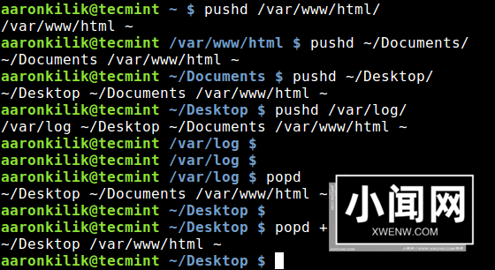 高效的浏览 Linux 目录结构：pushd和popd命令